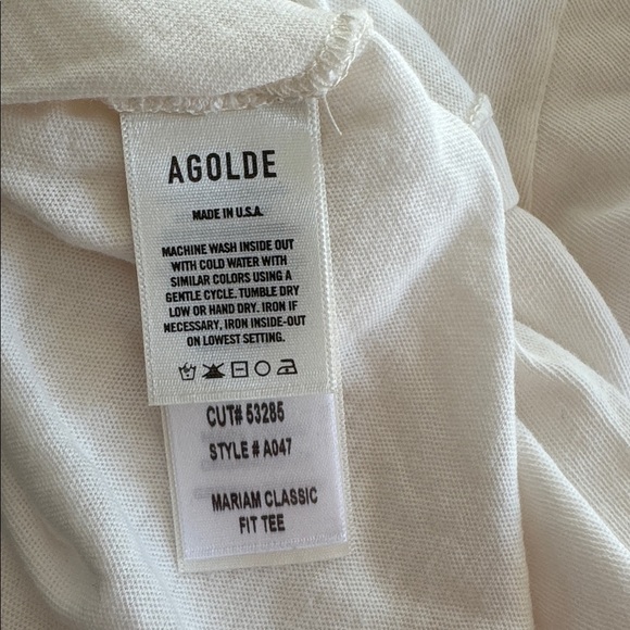 Agolde White Short Sleeve Tee - Picture 4 of 4